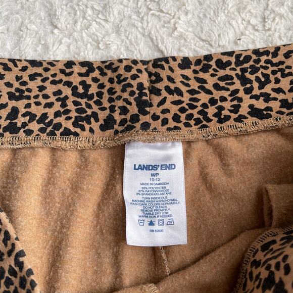 Lands' End wide leg crop animal print pajama pants leopard cheetah cropped M - Picture 3 of 17